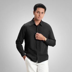 CUTOFF Lorenzo Basic Shirt Linen Premium Kemeja Pria Polos Lengan Panjang