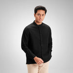 CUTOFF Razqi Rami Collarless Shirt Kemeja Koko Pria Lengan Panjang