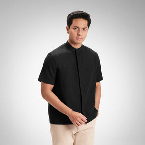 CUTOFF Ghani Rami Collarless Shirt Kemeja Koko Pria Lengan Pendek
