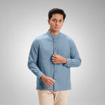 CUTOFF Razqi Rami Collarless Shirt Kemeja Koko Pria Lengan Panjang