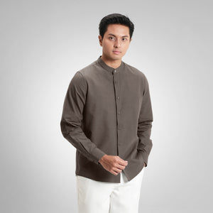 CUTOFF Vito Linen Collarless Shirt Kemeja Koko Casual Premium Basic Polos Pria Lengan Panjang