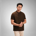 CUTOFF Razqi Rami Collarless Shirt Kemeja Koko Pria Lengan Pendek