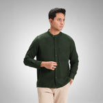 CUTOFF Razqi Rami Collarless Shirt Kemeja Koko Pria Lengan Panjang