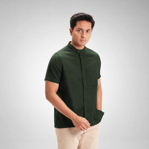 CUTOFF Razqi Rami Collarless Shirt Kemeja Koko Pria Lengan Pendek