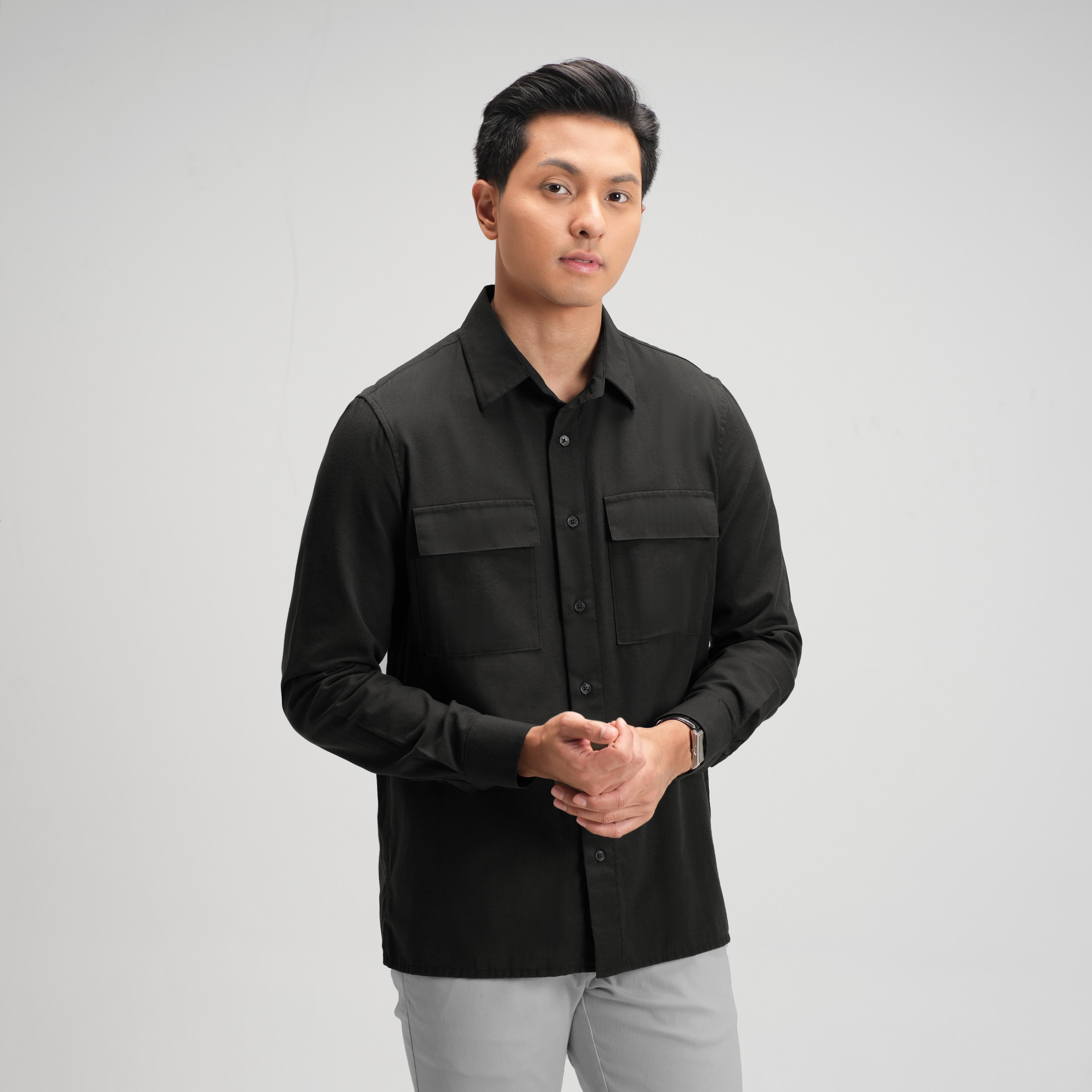 CUTOFF Hudson Double Pocket Workshirt Kemeja Kerja Oxford Polos Pria Panjang