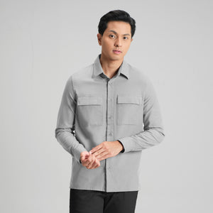 CUTOFF Hudson Double Pocket Workshirt Kemeja Kerja Oxford Polos Pria Panjang