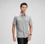 CUTOFF Hudson Double Pocket Workshirt Kemeja Kerja Oxford Polos Pria Pendek