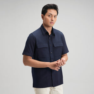 CUTOFF Hudson Double Pocket Workshirt Kemeja Kerja Oxford Polos Pria Pendek