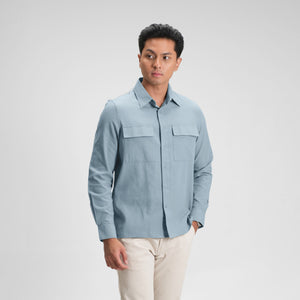 CUTOFF Hudson Double Pocket Workshirt Kemeja Kerja Oxford Polos Pria Panjang