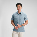 CUTOFF Hudson Double Pocket Workshirt Kemeja Kerja Oxford Polos Pria Pendek