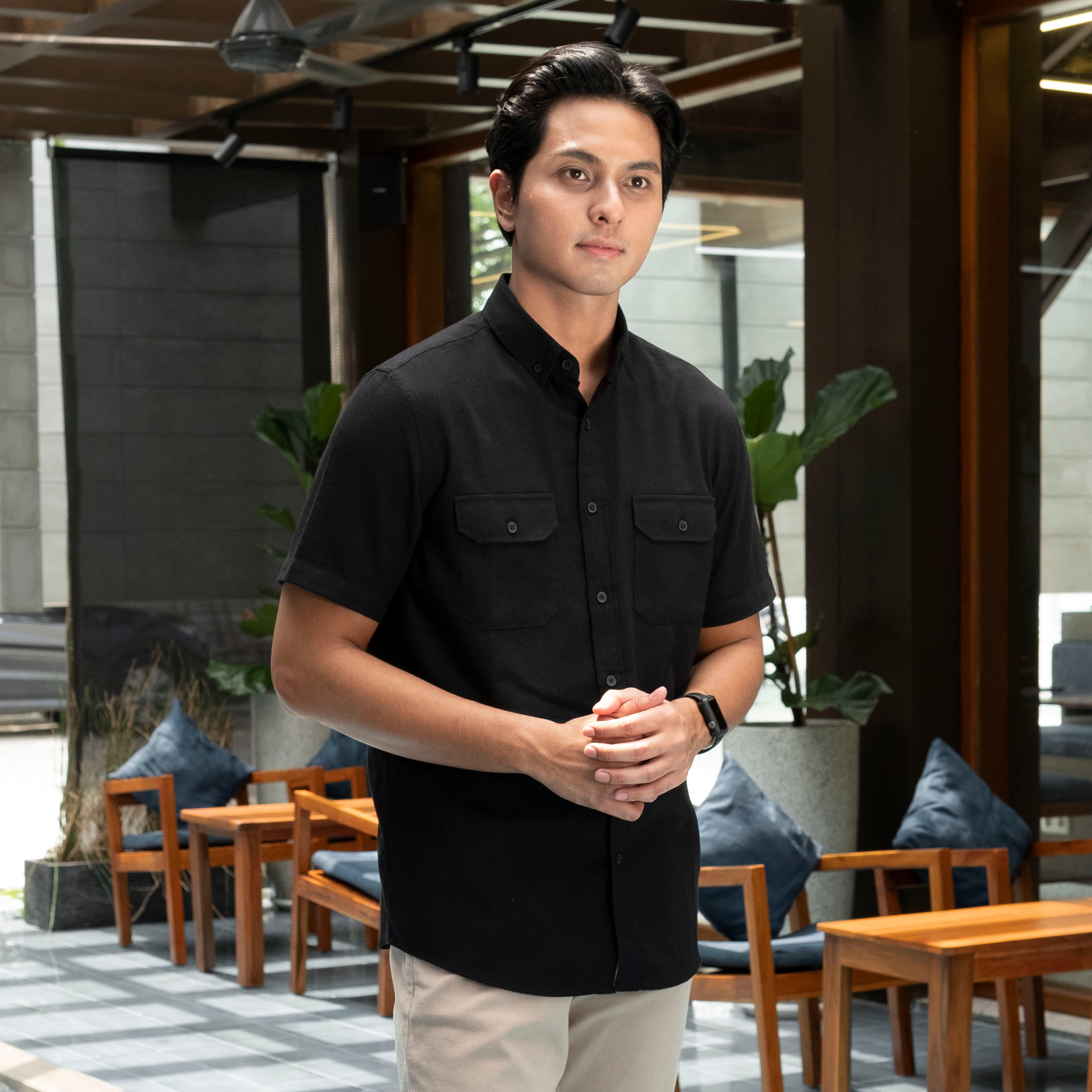 Denzel Workshirt Kemeja Kerja Lengan Pendek