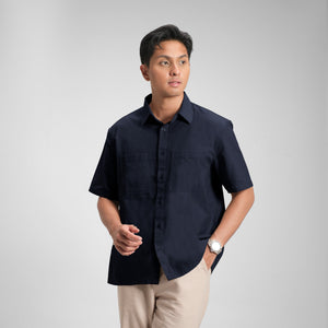 CUTOFF Tyler Oversized Basic Shirt Rami Kemeja Pria Polos Lengan Pendek