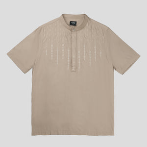 CUTOFF Rashad Kemeja Koko Cotton Rayon Kasual Bordir Basic Polos Pria Lengan Pendek