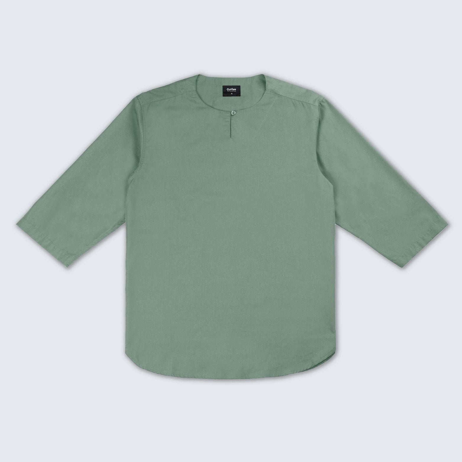 CUTOFF Mumtaz Kemeja Koko Cotton Kasual Basic Polos Pria Lengan 3/4