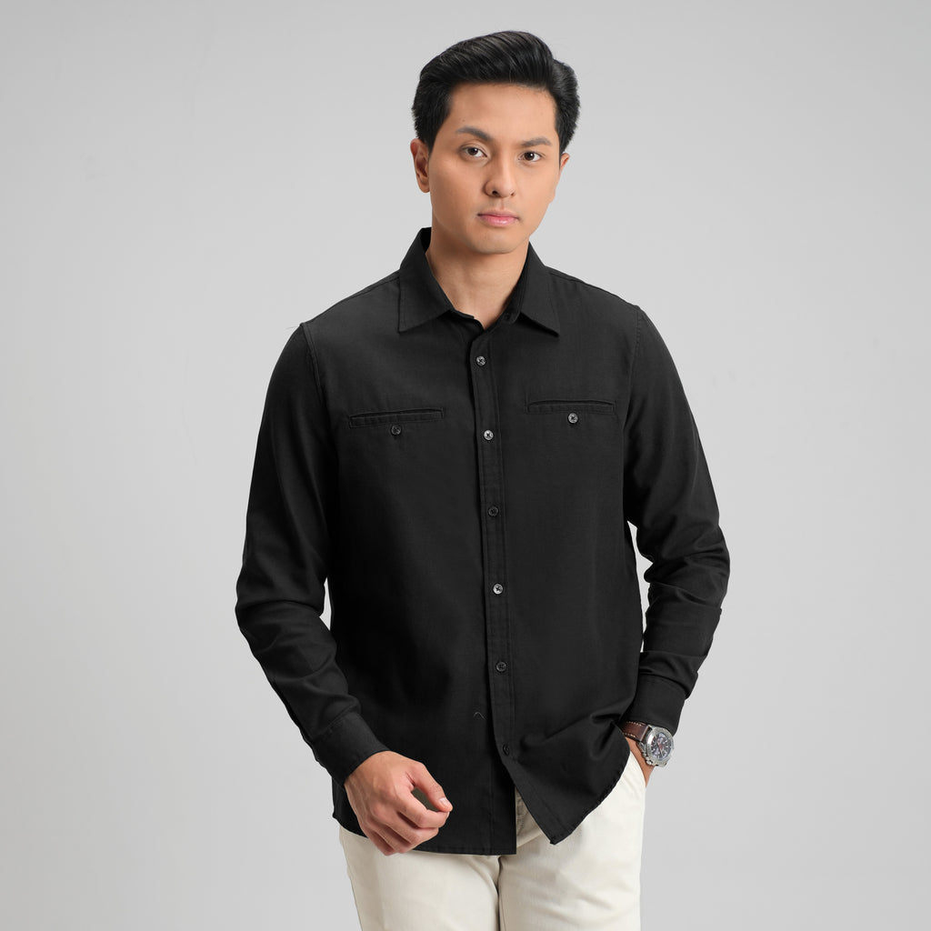 CUTOFF Parker Double Pocket Workshirt Kemeja Kerja Oxford Polos Pria Panjang