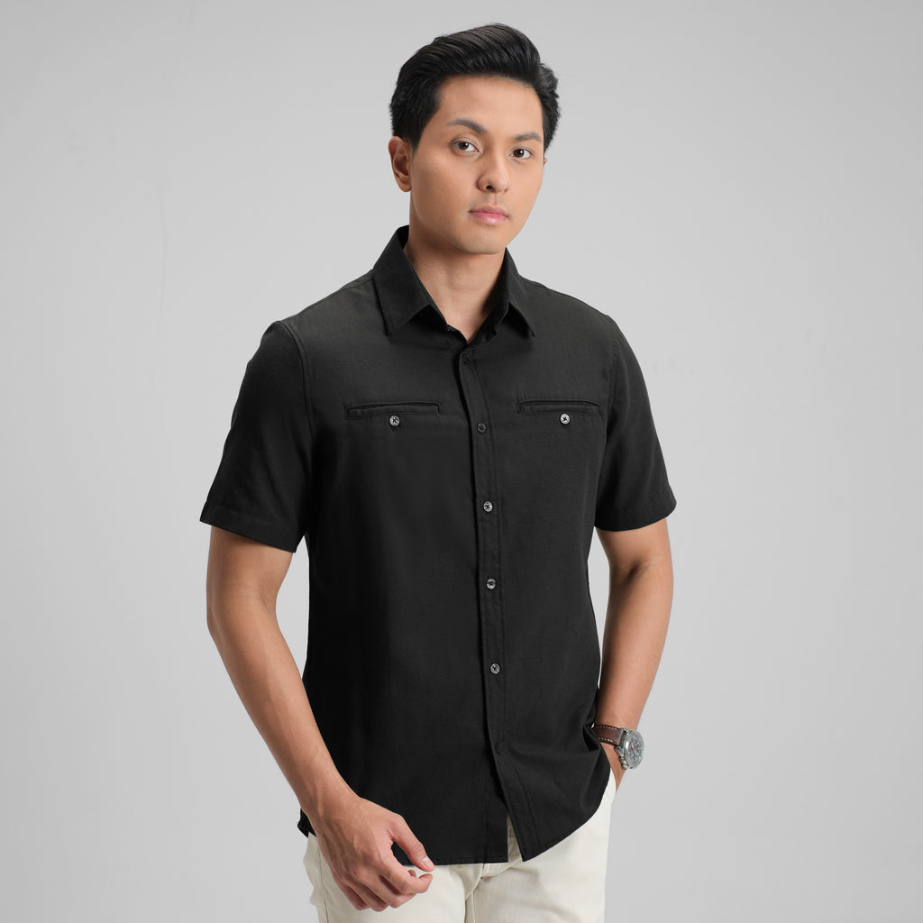 CUTOFF Parker Double Pocket Workshirt Kemeja Kerja Oxford Polos Pria Pendek