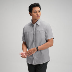 CUTOFF Parker Double Pocket Workshirt Kemeja Kerja Oxford Polos Pria Pendek