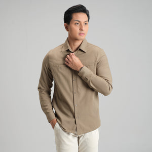 CUTOFF Parker Double Pocket Workshirt Kemeja Kerja Oxford Polos Pria Panjang