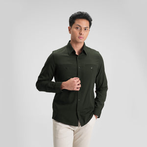 CUTOFF Parker Double Pocket Workshirt Kemeja Kerja Oxford Polos Pria Panjang