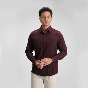 CUTOFF Parker Double Pocket Workshirt Kemeja Kerja Oxford Polos Pria Panjang