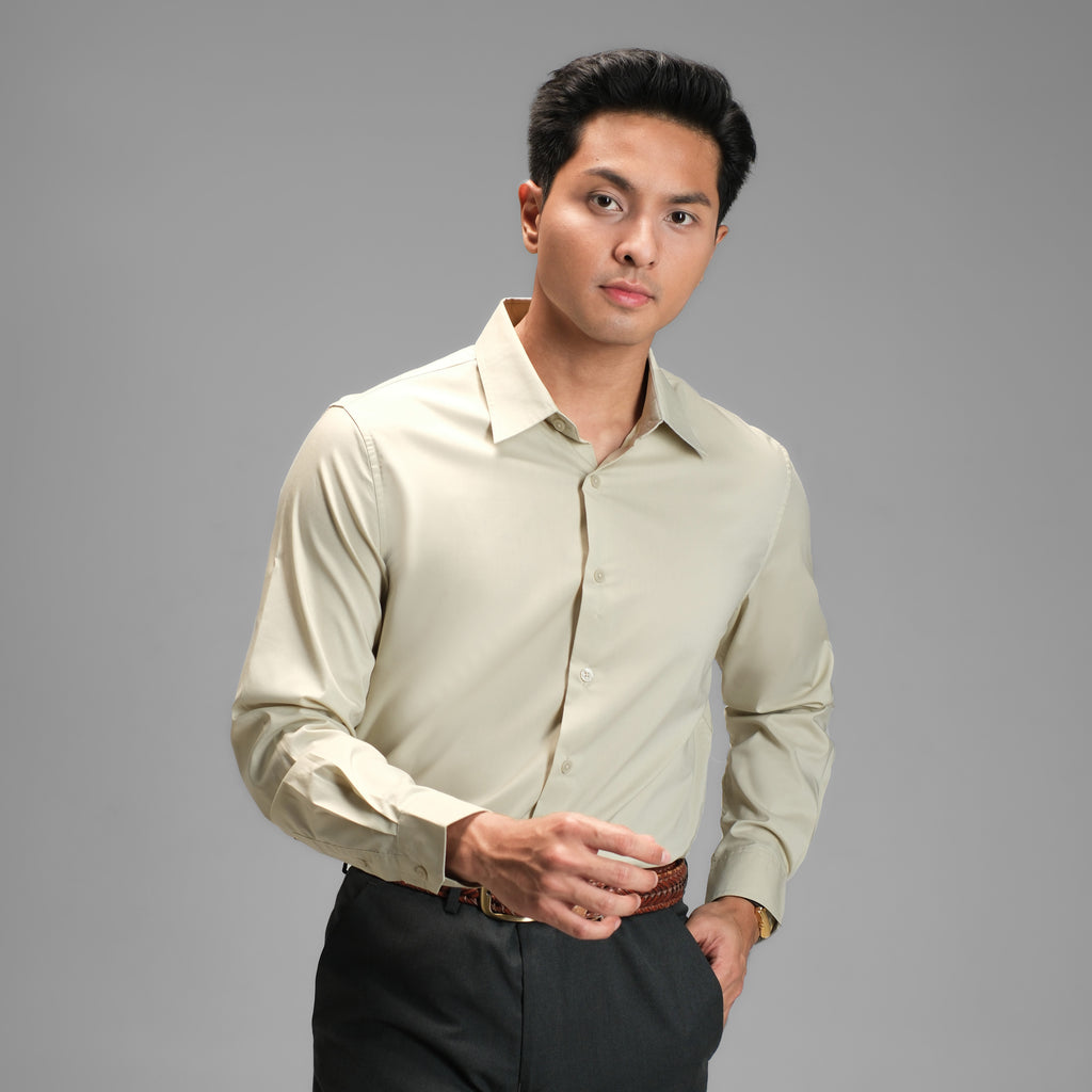 CUTOFF Vaughn Formal Shirt Clean Look Kemeja Kerja Basic Pria Stretch Panjang