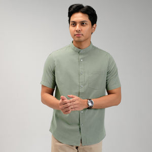 Zoul Kemeja Koko Oxford Basic Polos Lengan Pendek