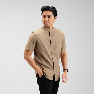 Zoul Kemeja Koko Oxford Basic Polos Lengan Pendek